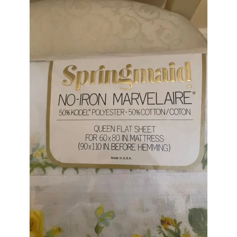 Vintage 70s Springmaid Queen flat sheet NWT